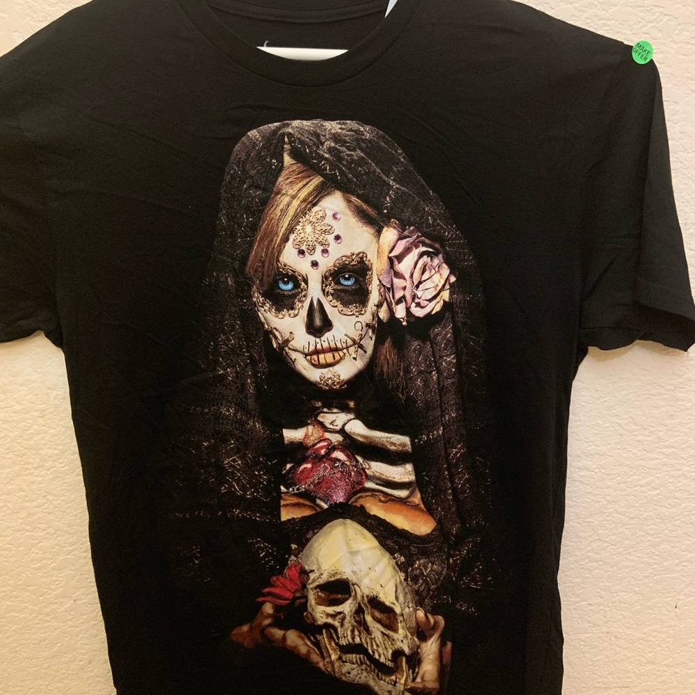 Men T-shirt Black Black size Large